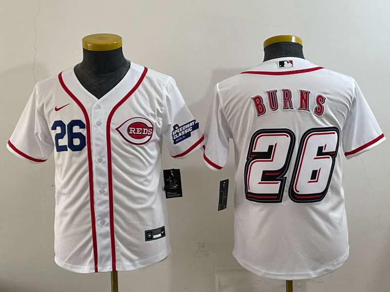Youth Cincinnati Reds #26 Durns white Nike MLB 2025 Jersey 001->youth mlb jersey->Youth Jersey